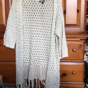 long, open in front sweater size small